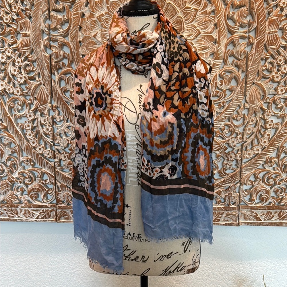 Vera Bradley Floral Lightweight Long Super Soft Scarf- size 70”x24”
